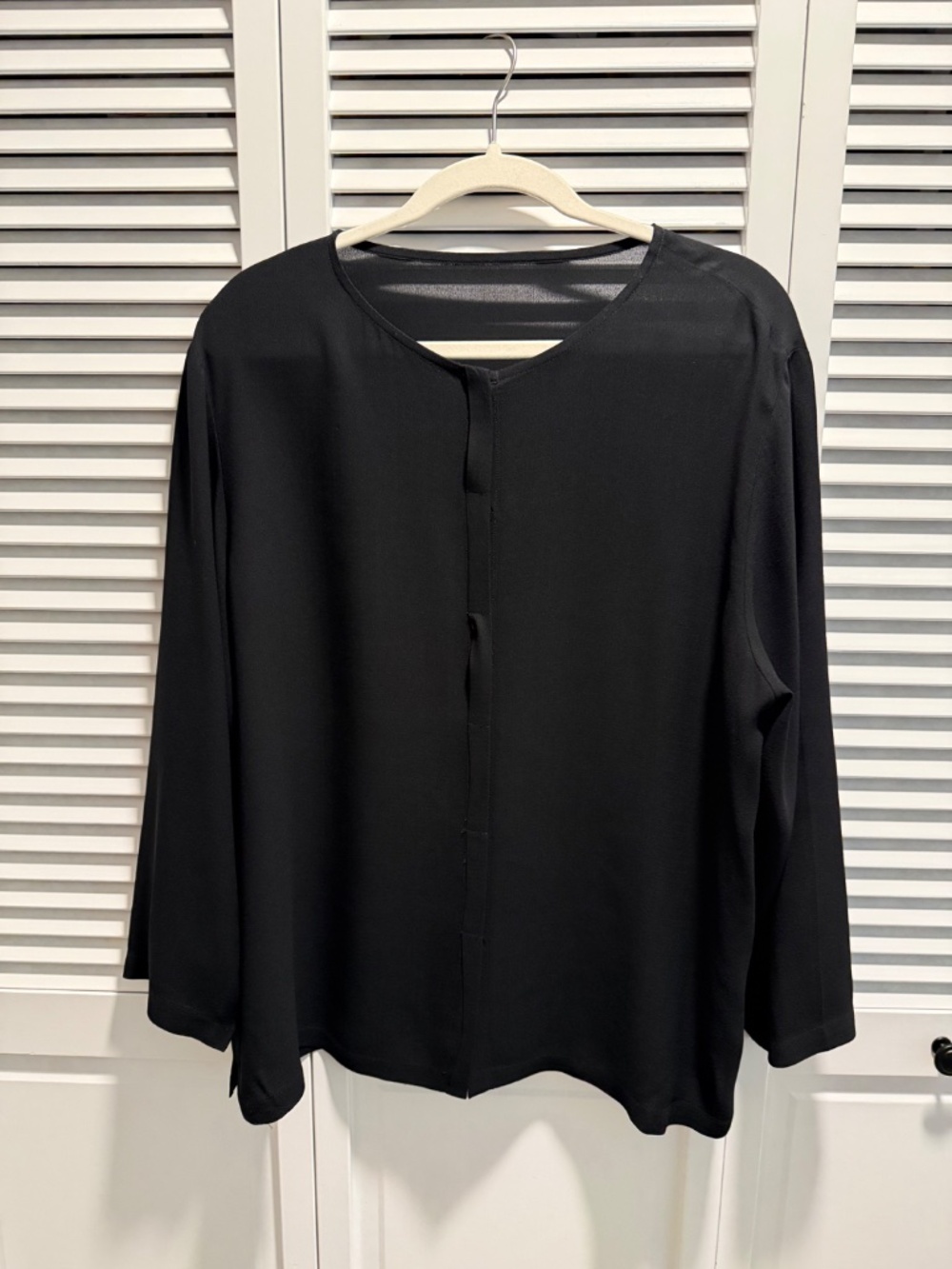Eileen Fisher Sile Crepe Blouse / Jacket L